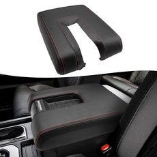 KBH 토요타 툰드라 2014 2015 2016 2017 2018 2019 2020 2021용 자동차 센터 콘솔 커버 교체품 비닐 가죽 팔걸이 덮개 긁힘 방지 블랙-레드, KBH 토요타 툰드라 2014 2015 2016 201, 블랙-레드 스티치