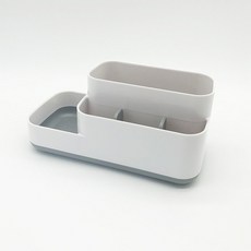 칫솔홀더 욕실 치약 정리 4슬롯 전동 보관, 1개, 화장품 수납 선반 그레이