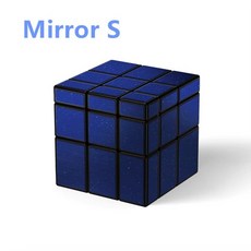 매직큐브 두뇌발달 취미 입체퍼즐 장난감 QiYi Mirror 매직 큐브 퍼즐 속도 골든 실버 블루 스티커 용 2x2 3x3, [03] Blue S