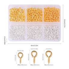 나사형 9자 고리 핀 280pcs, 1개, 6칸 혼합