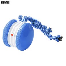 DFMEI 新款電動寵物塑料玩具球滾動球充電式貓狗玩具耐咬互動逗貓狗球, 1個, 藍色