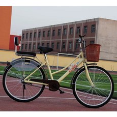 바구니 출퇴근용 여성자전거 24인치 경량 입문용, 26인치, 단속, 커피색 26인치 프리미엄