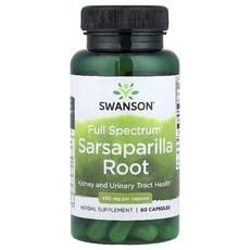 스완슨 사르사 뿌리 Sarsaparilla Root 450mg 캡슐 60정, 스완슨 Swanson 플 스펙트럼 Sarsaparill, 1개