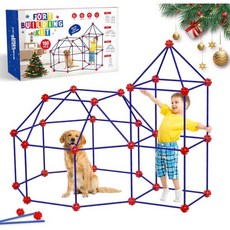 어린이용 180Pcs 포트 빌딩 키트 장난감 4 5 6 7 8 9 10 11 12 세 소년 소녀 선물 크리에이티브 STEM 실내 실외 크리스마스 생일 빌드 건설 (블루앤레드)