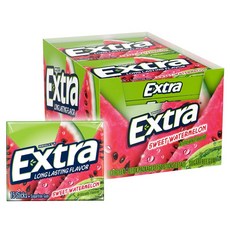 EXTRA Gum Sweet Watermelon Sugarfree Chewing Gum 15 Pieces (Pack o EXTRA 껌 스위트 수박 무설탕 츄잉껌 15개입(10팩, 1개, 1g