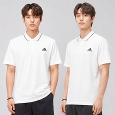 아디다스 반팔 카라티 피케셔츠 화이트 남성 여성 공용 데일리 남자 반팔티 루즈핏 자수 로고 카라티셔츠