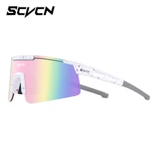 자전거 선글라스 고글 스포츠 SCVCN 사이클링 안경 남녀공용 MTB 도로 운전 야외 산악 등반 UV400, [01] 1LENS, 08 12