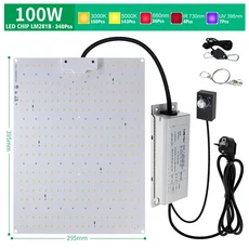 스너그데이즈 100W 200W 스펙트럼 LED 성장 빛 UV/IR 식물 램프 허브/야채 실내 정원 스탠드와 에너지 절, 03 100W, 01 EU plug
