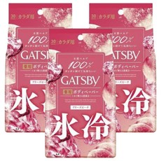 갸스비 데오도란트 샤워 티슈 아이스 피치 30매입, 3개