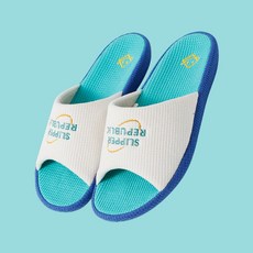 [SRC] 메종 룸슈즈 컬러웨이 와플 사계절 커플실내화 앞트임 슬리퍼, 1개, 오션민트