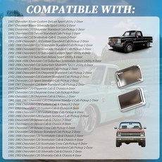 XYgdhqpt 도어 풀 스트랩 커버 2개(플라스틱) 1981 1982 1983 1984 1985 1986 1987 쉐보레 GMC 트럭과 호환(오른쪽 전면 및 오른쪽 뒷문용)