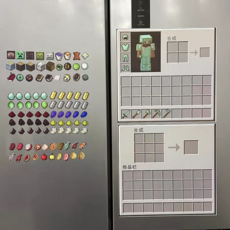 [다있지롱] 마인크래프트 작업대 냉장고 자석 마그넷 MC 대형 영화 방 꾸미기, 음식+광물+소품+피규어프레임+합성테이블