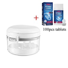 휴대용 교정기 케이스 다층형 투명 교정기 보관함 치아 담그는 용기 치아 세척용 브러시 포함