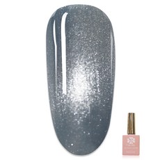 ByFunMe八方米 冰透銀白晶石寬貓眼膠 彩色甲油膠, A56_03, 1個, 15ml