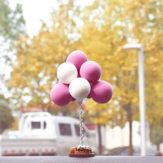 汽車擺件 告白氣球 創意個性汽車裝飾, 1個, 【香芋紫+氣球底座】】