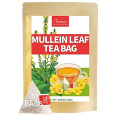 TeeLux 카모마일 라벤더 티백 & 레몬 밤 허브 티 카페인 프리 진정 및 기분 좋은 아로마 100개, 뮬린 잎차, 30개(1팩), 1개, 30