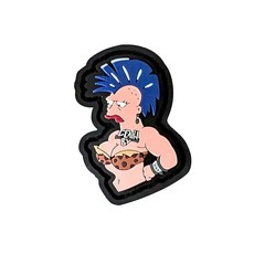 Saspatch Death by Amazonian 여성용 블루 헤어 - PVC 모랄 패치 | 후크 앤 루프 백킹, Saspatch Death by Amazonian 여성