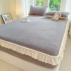 보온 미끄럼방지 정전기방지 밀크 플리스 매트리스 커버 마이크로파이버 매트리스 프로텍터