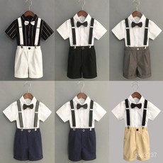 男童禮服主持人帥氣揹帶褲夏季小花童婚禮鋼琴演出服兒童西裝套裝