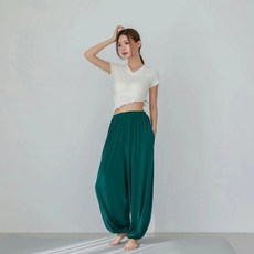 韓國製 不規則小捲邊瑜珈皮拉提斯短袖上衣 KK47