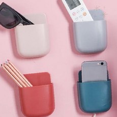 벽부착 수납함 리모컨 선글라스 휴대폰 펜 정리 포켓 홀더 거실 사무실 책상 벽면 소품 보관함, 화이트(디자인래덤)