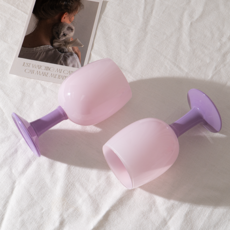 헤이루미 홈카페 고블렛 잔, 2개, 바이올렛 핑크 고블렛