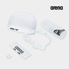 아레나 스판수모 + 김서림방지 수경, 1개, 수모화이트+수경화이트