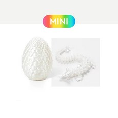 장식용 두뇌발달 3D 프린트 드래곤 에그 크리스탈 재미있는 홈 오피스 멋진 중국 축제 22cm, 05 Silk White