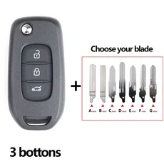 쿠쿠스토어 23 Bottons Renault Megane Kadjar Captur Dacia Dter Symbol 접이식 키 자동차 Fob 케이스 쉘, 02 3 bottons, 03 C blade