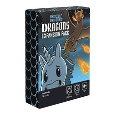 臺灣發貨-外貿英文獨角獸桌遊玩具unstable unicorns家庭聚會紙牌遊戲, dragons擴展, 1個