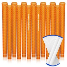 KINGRASP 골프 클럽 그립 (13피스) 세트 | 멀티 컴파운드 고무 언더사이즈/표준 / 중간 사이즈 10가지 색상 가능., orange, 1개