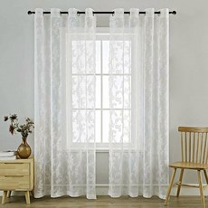 화이트 레이스 커튼 아일릿 145cmx150cm 장식