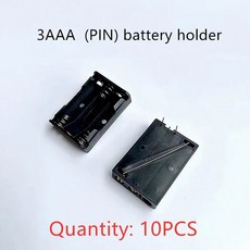 배터리 홀더 헤드셋 나일론 1/2/3 AAA 핀이 1.5V 납땜 가능한 있는 10PCs 난연성 x 박스 거치대, 4)3AAA PIN 10PCS