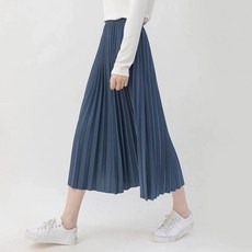 여신미 봄 밴딩 플리츠 모직 롱 스커트 8가지 컬러