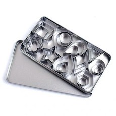 迷你不銹鋼餅乾模具慕斯曲奇刀套裝, 1個, 30pcs