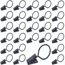 커튼링집게 (내경 2cm) 4컬러 작은사이즈 15파이용, 10개, 블랙