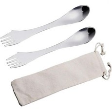 2개 세트 캠핑 식기 | 3-in-1 재사용 가능 여행용 식기와 보관 가방 휴대용 야외, 2개 세트 캠핑 식기 | 3-in-1 재사용 가능 여행