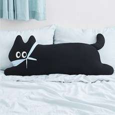 미뇽맨션 아이스 뚱냥이 바디필로우 냉감 시원한 쿨 베개 쿠션 여름 폭염 롱 인형, 블랙, 90cm