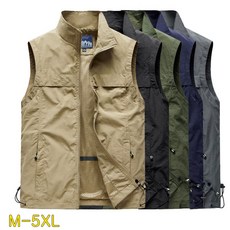 빅사이즈 남성 캐주얼 방수 브이넥 조끼 베스트 데일리 민소매 자켓 아우터 루즈핏 작업조끼 등산 낚시조끼