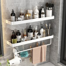 무타공마켓 올인원 무타공 욕실선반 물빠짐 실란트픽스 포함, 화이트, 1개