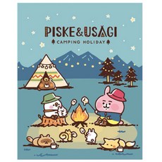 卡娜赫拉的小動物 P助兔兔 四折便條紙 便條本 露營度假風, 1個, 露營/KS11781B