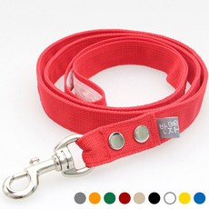 반자네 산책용 강아지 리드줄 야외용 대형 중형 소형견용 기본형 리드줄 BL-17, L(2.5cm), 1.2m, 빨강, 1개