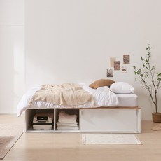 파로마 까사 빅 슬라이딩 수납침대 SS + 독립매트 UCU053, 메이플화이트