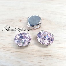 타원글라스 캡보석 백금도금, 13*18mm(10개), 핑크, 1개