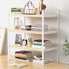 꼭찌꾹스토어 사무실 정리 선반 책 소품 틈새 공간 수납 진열장 2단 3단, 2단 화이트