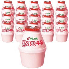 빙그레 딸기맛 우유, 240ml, 21개