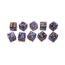 炫彩點數骰子 酒吧骰寶 團康派對必備 彩色數字骰子 棋牌遊戲解壓骰子, 銀藍 10顆, 1個