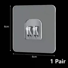 1쌍 투명 교수형 선반 후크 벽 스토리지 랙 고정 패치 부엌 욕실 가제트에 대한 강력한 자체 접착 스냅
