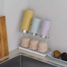 스텐 접이식 컵걸이 텀블러 컵 보관함 젖병 건조대, 1개