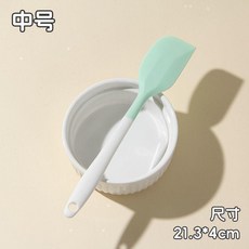 矽膠刮刀烘焙攪拌工具 耐高溫食品級奶油鏟子, 2025新款奶油綠,新升級雙色厚寬中號油刷, 1個